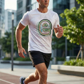 Meerkleurige letter E Abstracte moderne typografie T-shirt