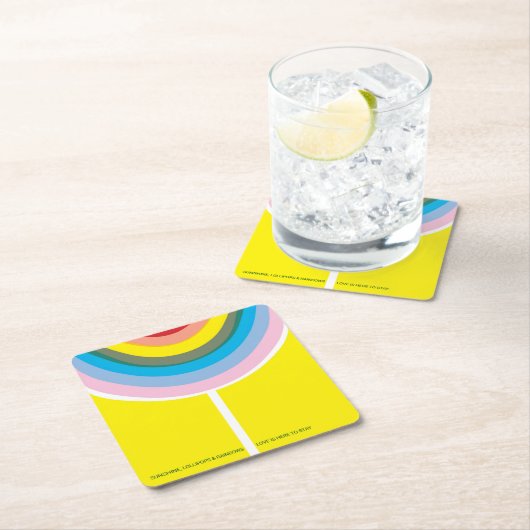 Meerkleurige "Liefde is hier om te blijven" onderz Kartonnen Onderzetters (Insitu)