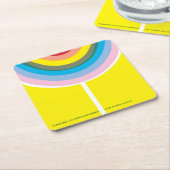 Meerkleurige "Liefde is hier om te blijven" onderz Kartonnen Onderzetters (Schuin)