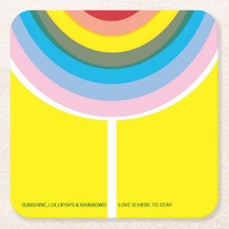 Meerkleurige "Liefde is hier om te blijven" onderz Kartonnen Onderzetters