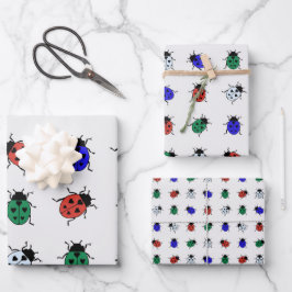 Meerkleurige lieveheersbeestjes inpakpapier vel