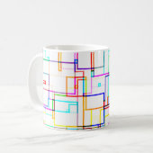 Meerkleurige lijnen koffiemok (Voorkant links)