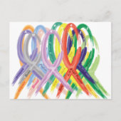Meerkleurige linten voor Bewustheid Briefkaart (Voorkant)