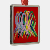 Meerkleurige linten voor Bewustmakingsversiering Metalen Ornament (Rechts)