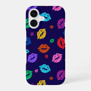 Meerkleurige Lip Print Telefoonhoes iPhone 16 Hoesje