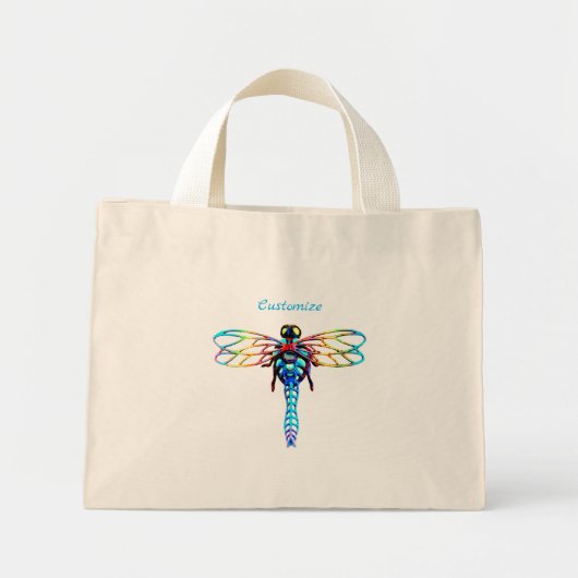 meerkleurige liridderende libellen mini tote bag (Voorkant)