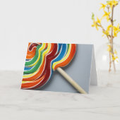 Meerkleurige lolly kaart (Gele Bloem)