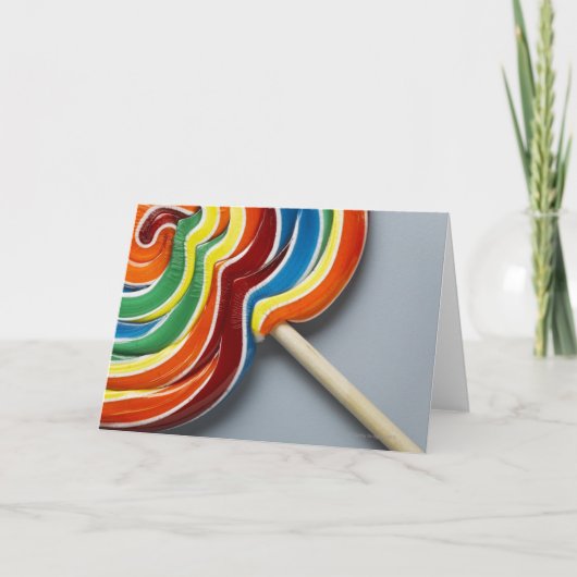 Meerkleurige lolly kaart (Voorkant)