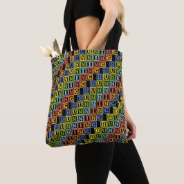 Meerkleurige loopsport tote bag