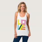 Meerkleurige "LOVE"-tank Tanktop (Volledige Voorkant)