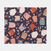 Meerkleurige, luie trui, warm, herfst, winter. fleece deken (Voorkant (Horizontaal))