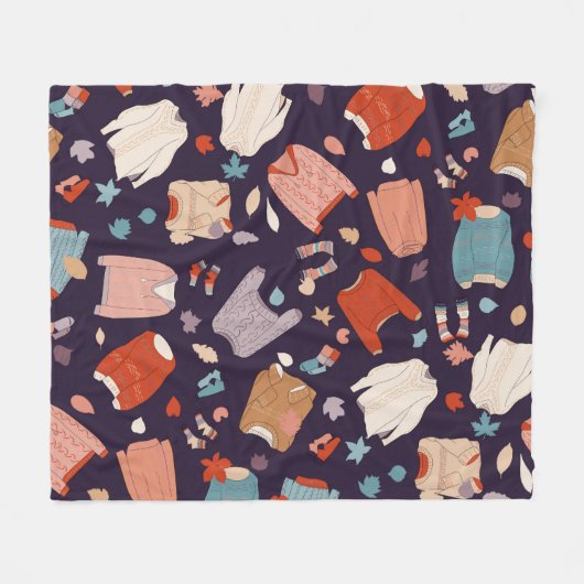 Meerkleurige, luie trui, warm, herfst, winter. fleece deken (Voorkant (Horizontaal))