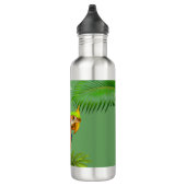 Meerkleurige Macaw Bird & Palm Leaves Waterfles (Rechts)