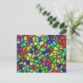 Meerkleurige marmer, blauwe kleuren, onregelmatige briefkaart (Staand voorkant)