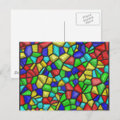 Meerkleurige marmer, blauwe kleuren, onregelmatige briefkaart (Voorkant / Achterkant)