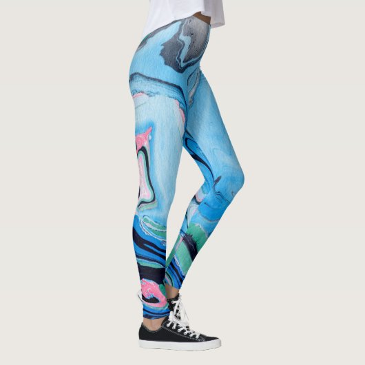Meerkleurige marmeren steen leggings (Rechts)