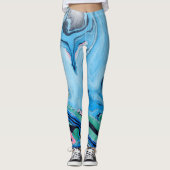 Meerkleurige marmeren steen leggings (Voorkant)