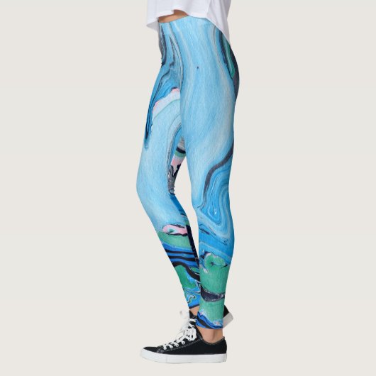 Meerkleurige marmeren steen leggings (Links)