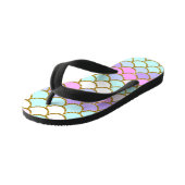 Meerkleurige meerminschaal kinder teenslippers (Schuin)