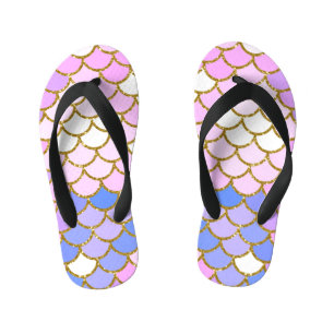 Meerkleurige meerminschaal kinder teenslippers