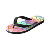 Meerkleurige meerminschaal kinder teenslippers (Schuin)