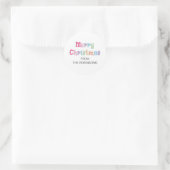 Meerkleurige Merry Christmas Classic Ronde Sticker (Tas)