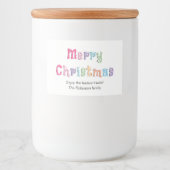 Meerkleurige Merry Christmas Food Container Labels Voedselcontainer Etiket (Voorkant)