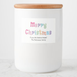 Meerkleurige Merry Christmas Food Container Labels Voedselcontainer Etiket