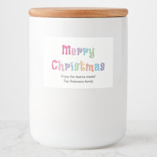 Meerkleurige Merry Christmas Food Container Labels Voedselcontainer Etiket