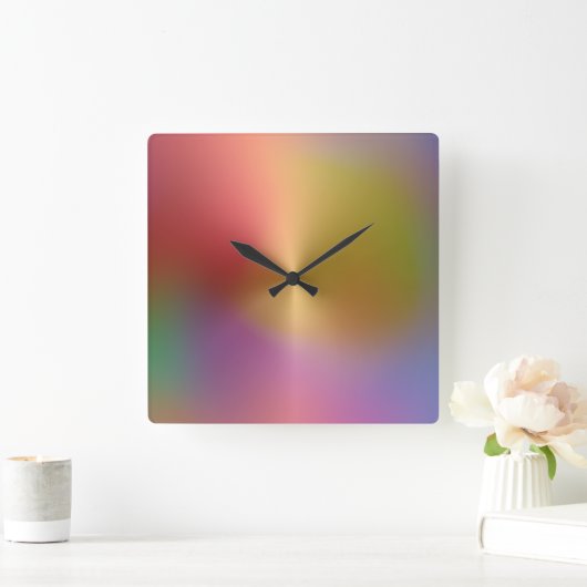 Meerkleurige metalen stijlacrylwandklok vierkante klok (Huis)