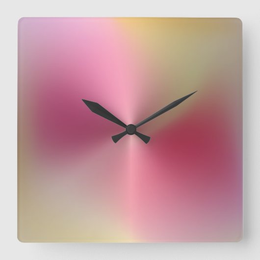 Meerkleurige metalen stijlacrylwandklok vierkante klok (Voorkant)