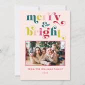 Meerkleurige moderne vrolijke en heldere kerst feestdagenkaart (Voorkant)