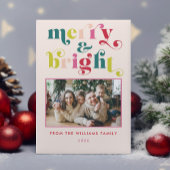 Meerkleurige moderne vrolijke en heldere kerst feestdagenkaart