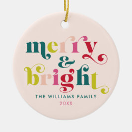 Meerkleurige moderne vrolijke en heldere kerst keramisch ornament