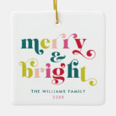 Meerkleurige moderne vrolijke en heldere kerst keramisch ornament (Voorkant)