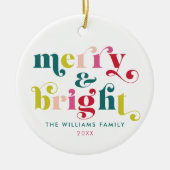 Meerkleurige moderne vrolijke en heldere kerst keramisch ornament (Voorkant)