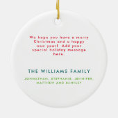 Meerkleurige moderne vrolijke en heldere kerst keramisch ornament (Achterkant)