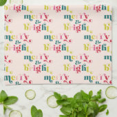 Meerkleurige moderne vrolijke en heldere kerst theedoek (Gevouwen)