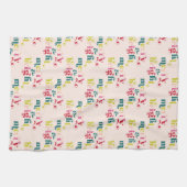 Meerkleurige moderne vrolijke en heldere kerst theedoek (Horizontaal)