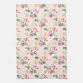 Meerkleurige moderne vrolijke en heldere kerst theedoek (Verticaal)