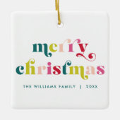 Meerkleurige moderne vrolijke kerst keramisch ornament (Voorkant)