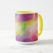 Meerkleurige mok van twee tonnen koffie. (Voorkant rechts)