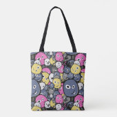 Meerkleurige monsters tote bag (Achterkant)