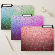 Meerkleurige mousserende set bestandsmappen