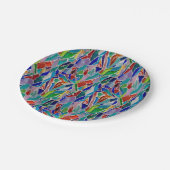 Meerkleurige mozaïek papieren bordje (Gekanteld)