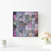 Meerkleurige mozaïekvierkantjes vierkante klok (Huis)