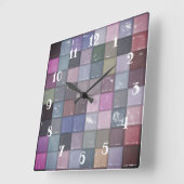 Meerkleurige mozaïekvierkantjes vierkante klok (Hoek)