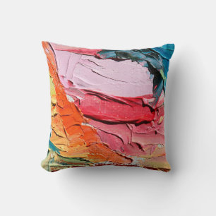 Meerkleurige olie verft textuur. Abstracte art bac Kussen