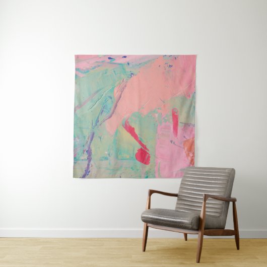 Meerkleurige olie verft textuur. Abstracte art bac Wandkleed (In Situ (horizontaal))