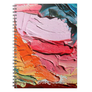 Meerkleurige olie verft textuur. Abstracte kunstac Notitieboek
